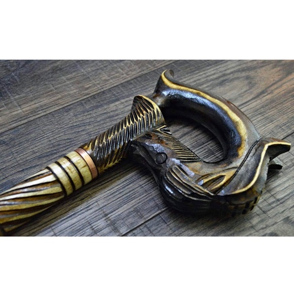 Cane Walking Stick Cane Reed Stick Wooden Handmade Carving (Horse Black) - Picture 6 of 10